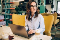 woman working on a computer
