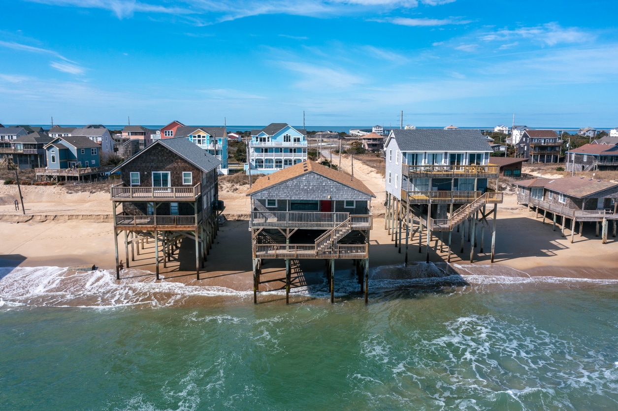 Aerial View of Beach Homes